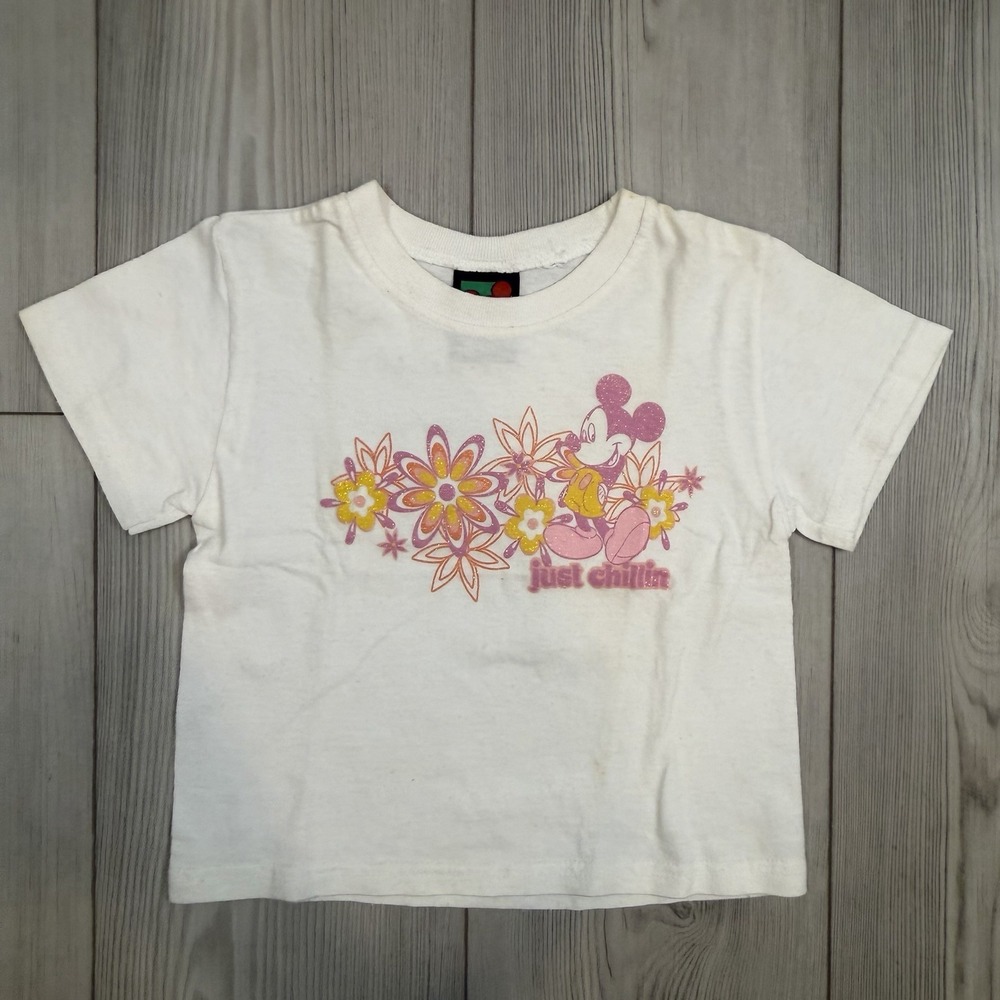 Vintage Mickey Unlimited Girls Toddler Mickey Mouse Just Chillin Graphic T Shirt